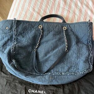 CHANEL Navy Textured Tote